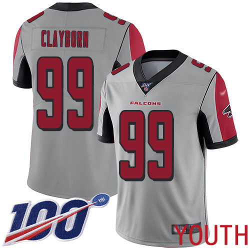 Atlanta Falcons Limited Silver Youth Adrian Clayborn Jersey NFL Football 99 100th Season Inverted Legend
